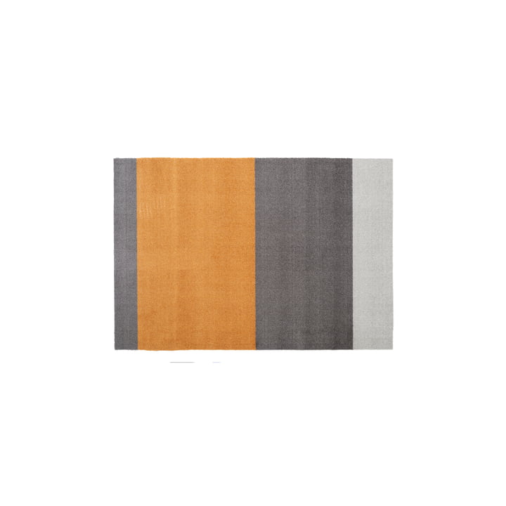 Stripes Horizontal Runner, 90 x 130 cm, light gray / steel gray / dijon by Tica Copenhagen