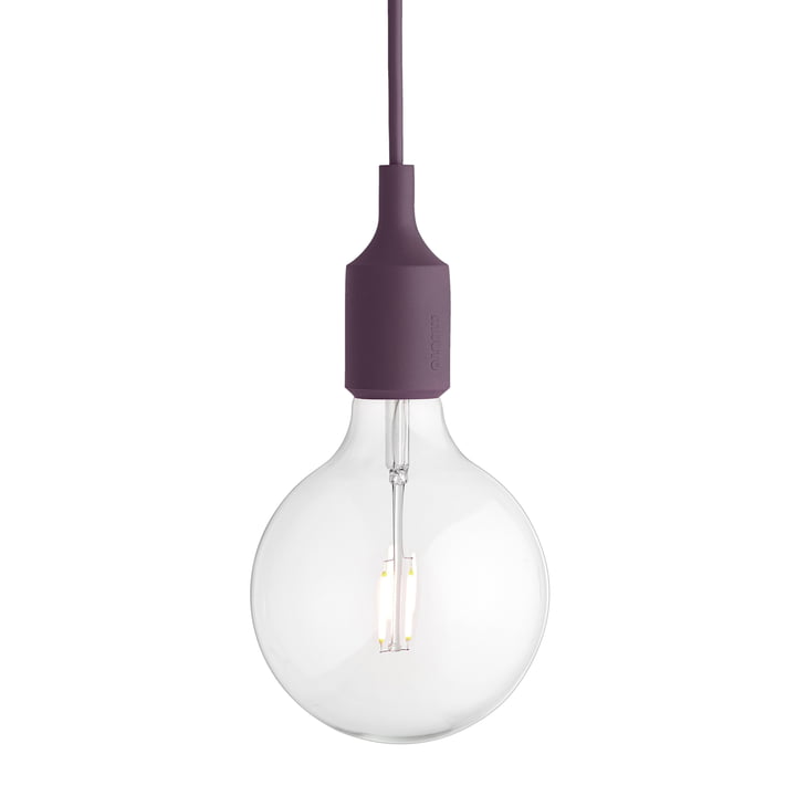 The Muuto - Socket E27 LED pendant light burgundy