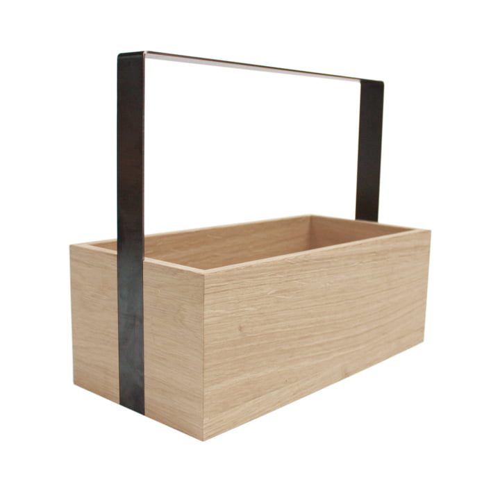 Box in oak with handle in black steel from Raumgestalt