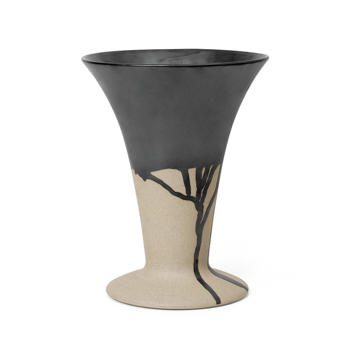 Flores Vase from ferm Living in the version sand / black
