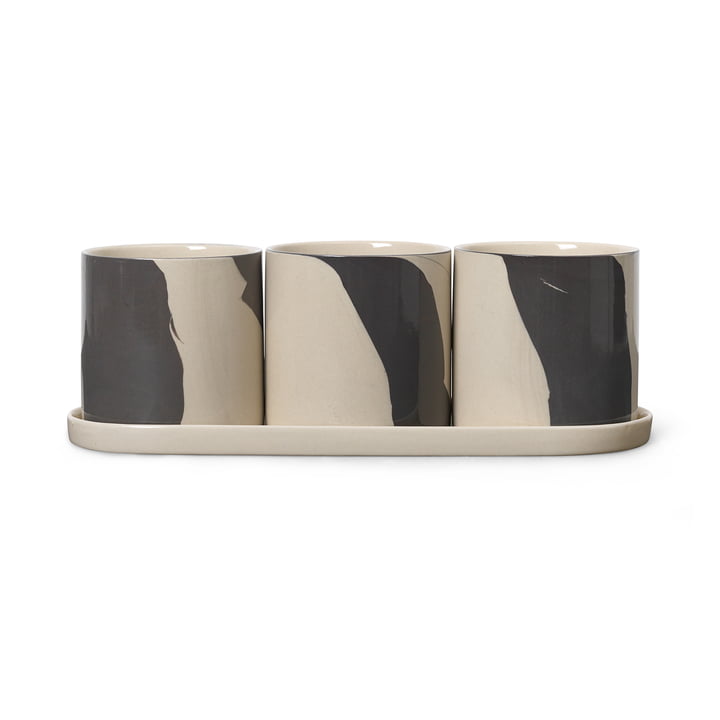 Inlay Herb pots from ferm Living in the design sand / brown