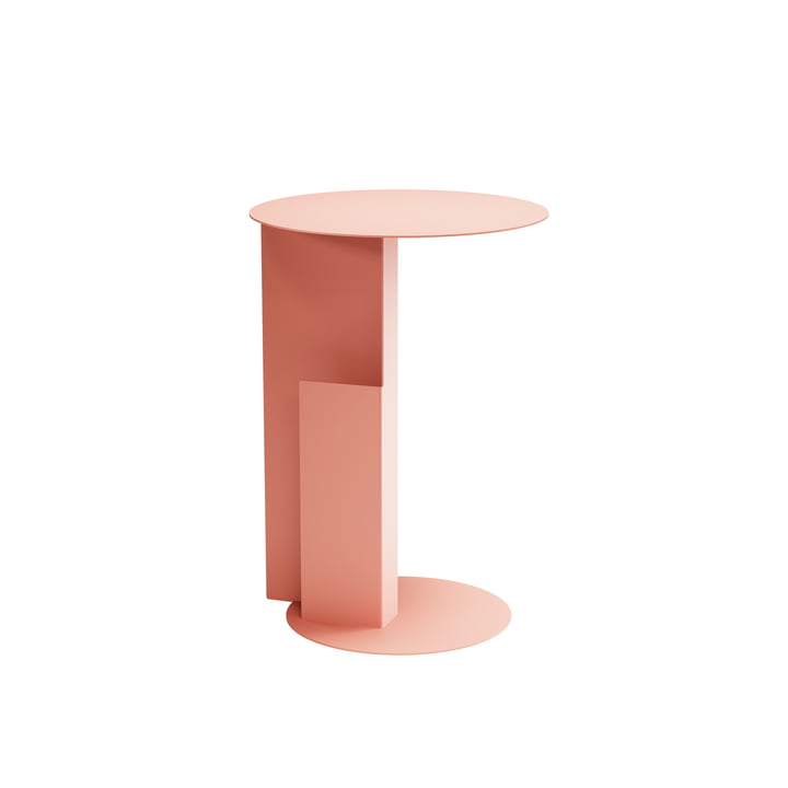 Schmidt Side table from objects of our time in the color apricot pink
