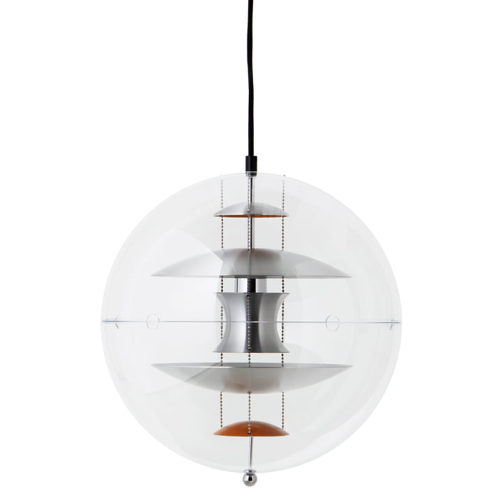 VP Globe Pendant lamp Ø 40 cm, brushed aluminum / clear of Verpan