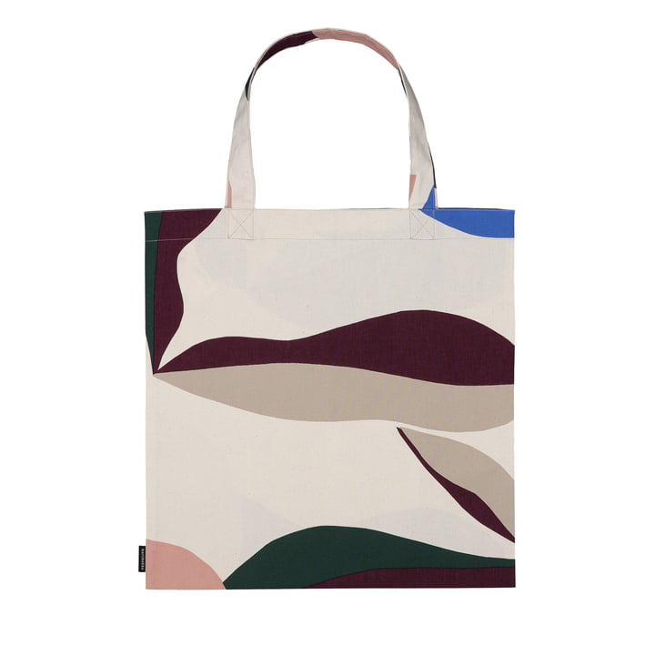 Berry Shopping bag, cotton white / red / electric blue from Marimekko