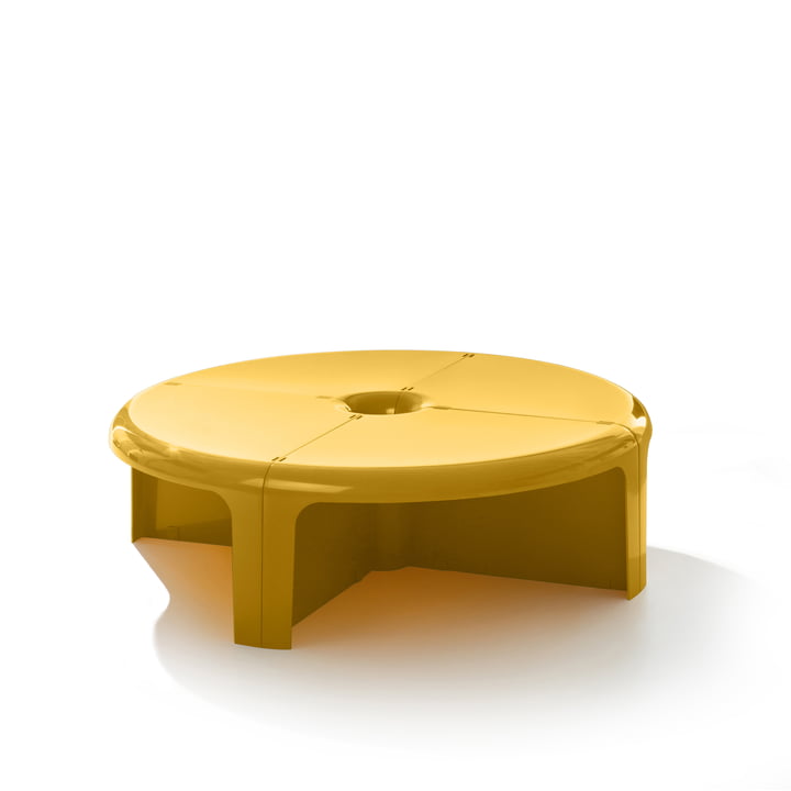 4/4 Coffee table, 30 x Ø 100 cm, honey yellow from B-Line