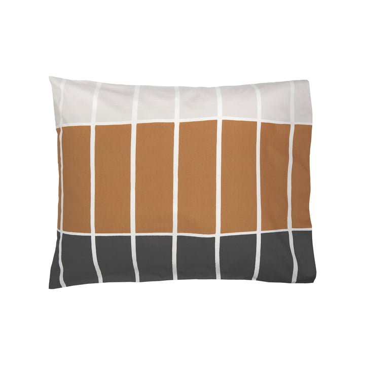 Tiiliskivi Pillowcase, 50 x 60 cm, dark brown / beige / charcoal from Marimekko
