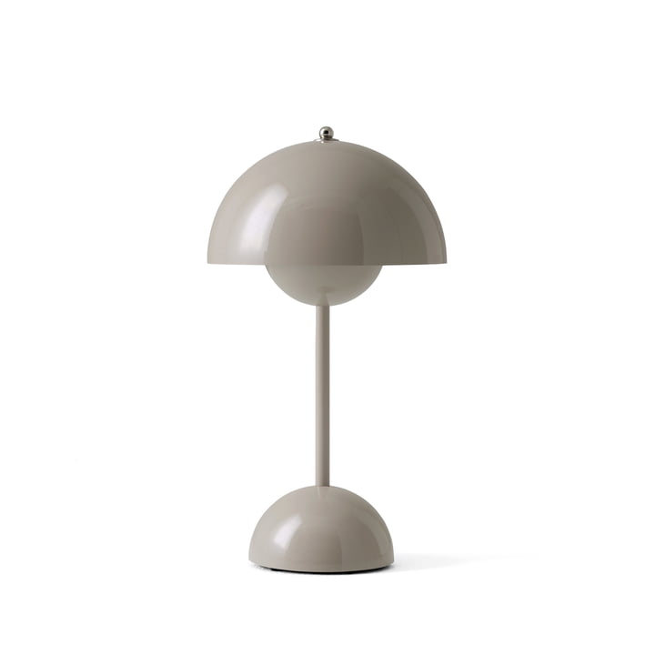 The Flowerpot battery table lamp VP9 from & Tradition in gray beige