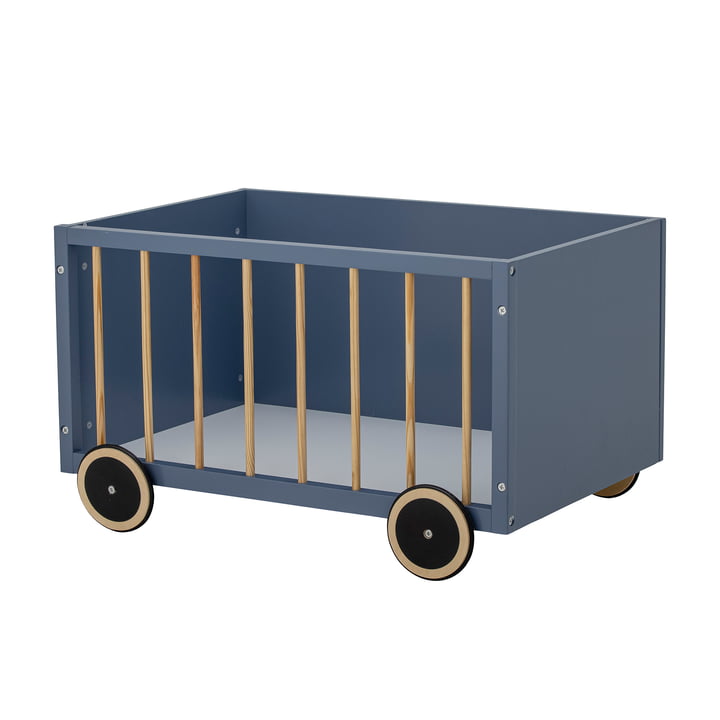 Sebald Storage box with wheels, 60 x 35 cm, blue from Bloomingville
