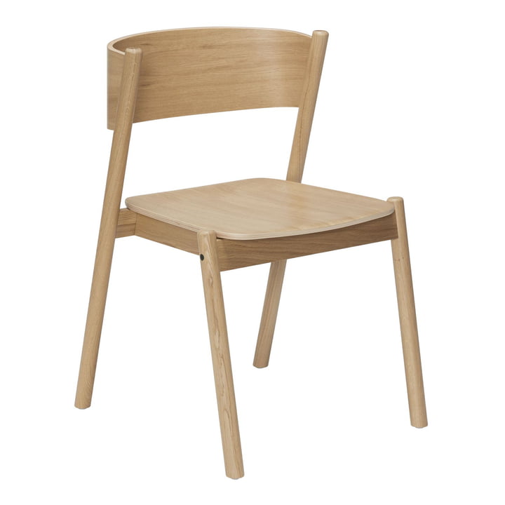 Oblique Chair, oak from Hübsch Interior