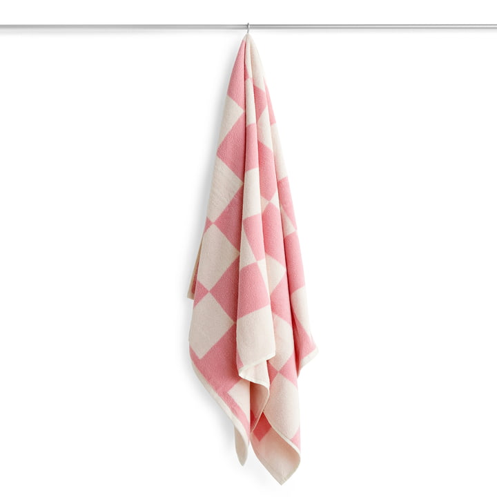 Check Bath towel, 70 x 136 cm, pink from Hay