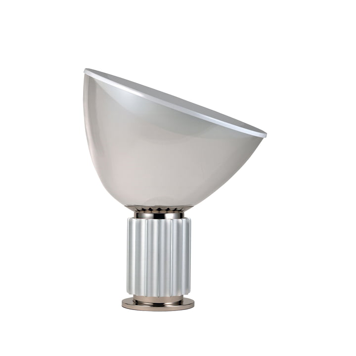 The Taccia small LED table lamp in anodized aluminum from Flos