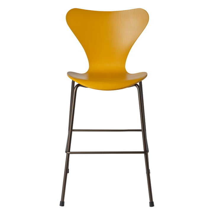 Series 7 Junior Chair, Brown Bronze / burnt yellow by Fritz Hansen
