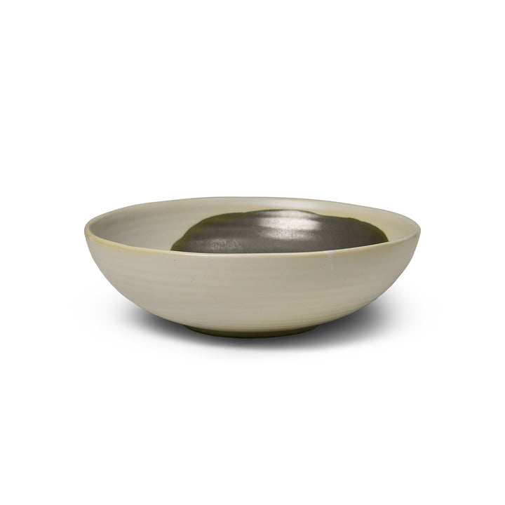 Omhu Bowl, Large, Off-White/Charcoal by ferm Living