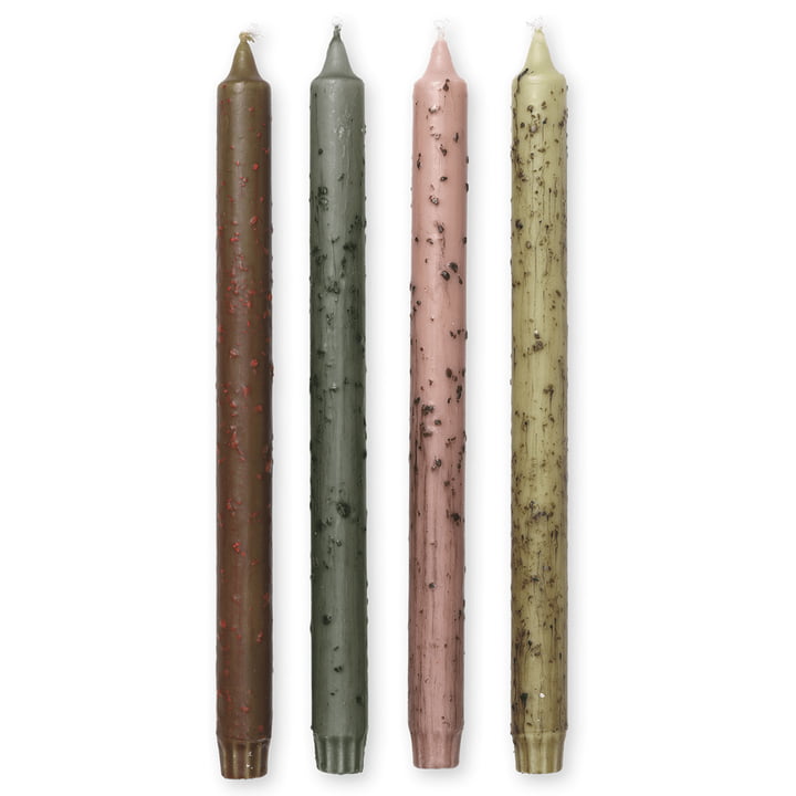 Mura Stick candles, multicolored (set of 4) by ferm Living