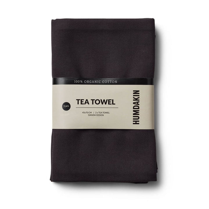Organic cotton tea towel from Humdakin in the version coal