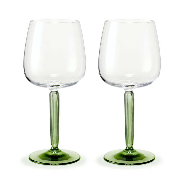 Hammershøi Wine glasses from Kähler Design in the design red wine green