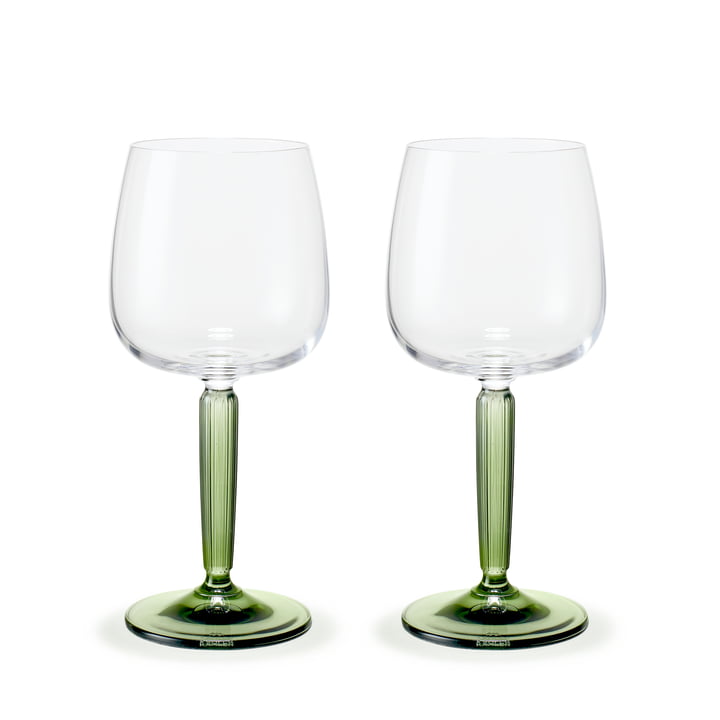 Hammershøi Wine glasses from Kähler Design in the design white wine green