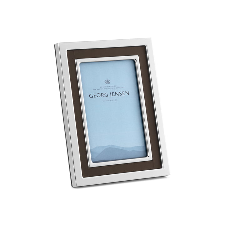 Manhattan Picture frame 19.8 x 15.9 cm, stainless steel / leather brown from Georg Jensen