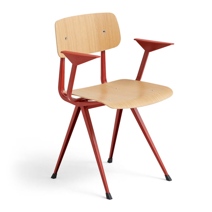 Result Armchair, oak / ' tomato by Hay