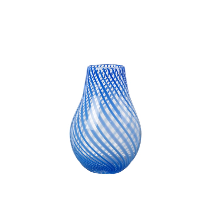 Ada Crossstripe Vase, h 22,5 cm, intense blue from Broste Copenhagen