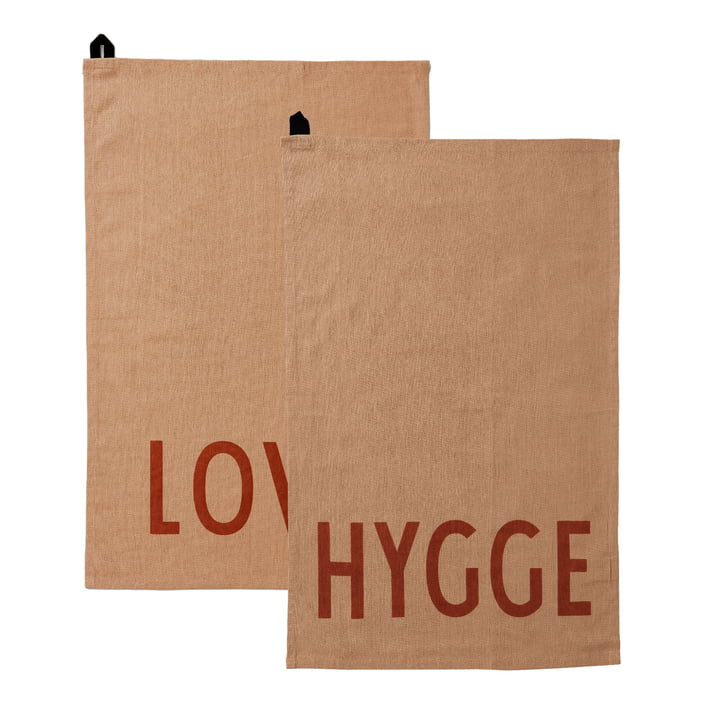 Favourite Tea towel, Love / Hygge, beige (set of 2) from Design Letters