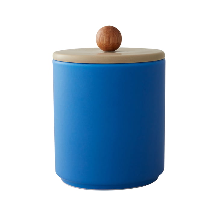 Treasure Storage box, Ø 8 x 11 cm, cobalt blue / beige from Design Letters