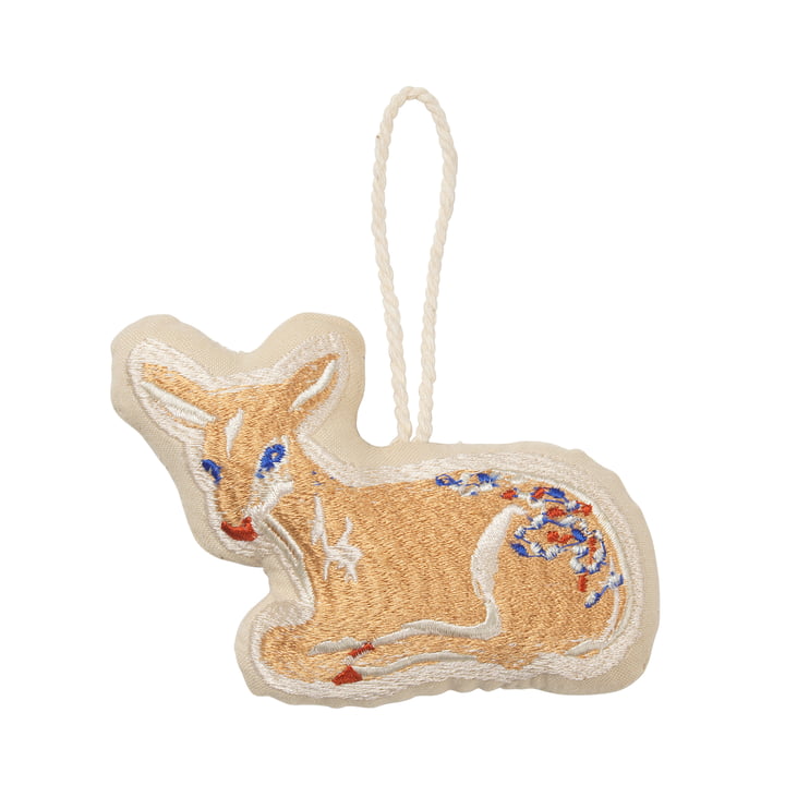 Christmas Deer Decorative pendant, baby, warm beige from Broste Copenhagen