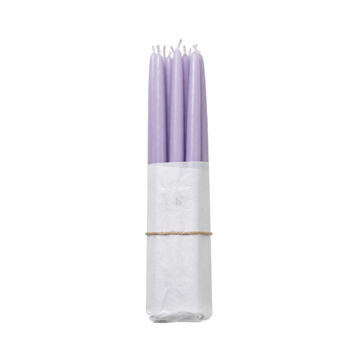 Tapers Dipped taper candles, Ø 1.2 cm, orchid light purple (set of 10) from Broste Copenhagen