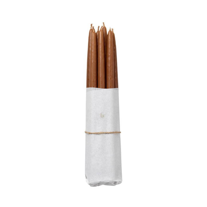 Tapers Dipped taper candles, Ø 1.2 cm, mocca (set of 10) from Broste Copenhagen