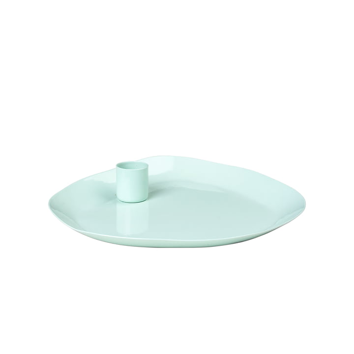 Mie Candle tray, light turquoise from Broste Copenhagen