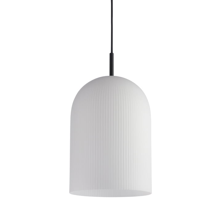 Ghost Pendant lamp, Ø 23.5 cm, black / white opal glass from Woud