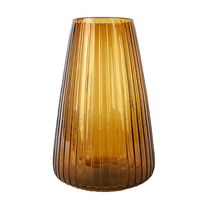 Dim Stripe Vase large from XLBoom in the version amber
