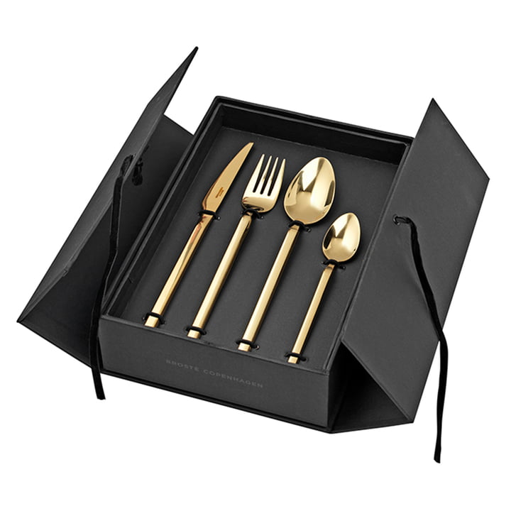 The Hune cutlery set from Broste Copenhagen in gold (16 pcs.)