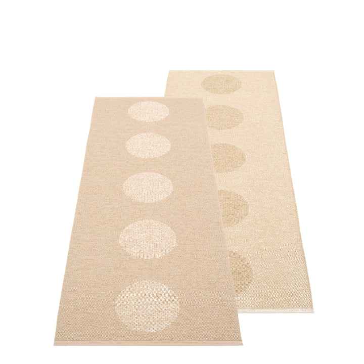 Vera Carpet 2. 0, 70 x 200 cm, beige / beige metallic from Pappelina