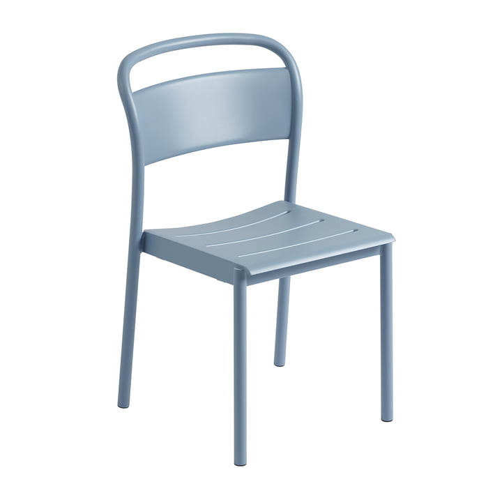 Linear Steel Side Chair Outdoor, light blue from Muuto