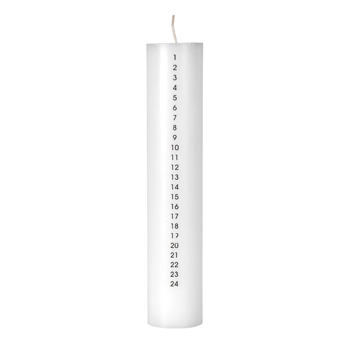 Broste Copenhagen - Calendar candle Polished, H 25 cm, white / black