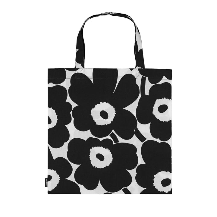Pieni Unikko Cotton bag, black / white from Marimekko