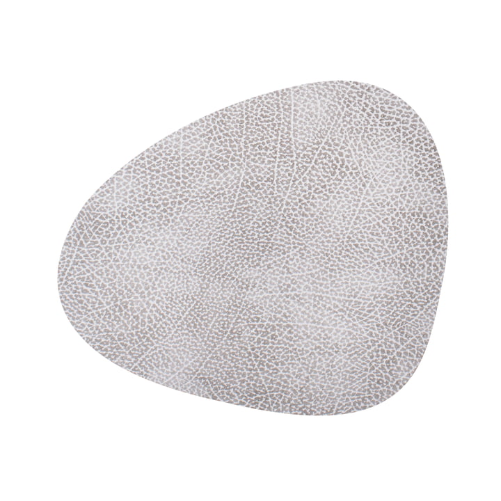Placemat Curve M, 31 x 35 cm, Hippo white-grey by LindDNA