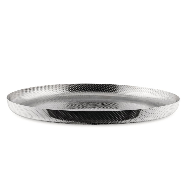 Stainless steel tray with relief decoration JM15 by Alessi