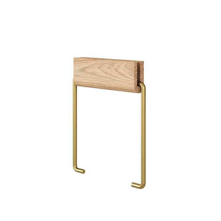 Toilet paper holder from Moebe in the finish oiled oak / brass