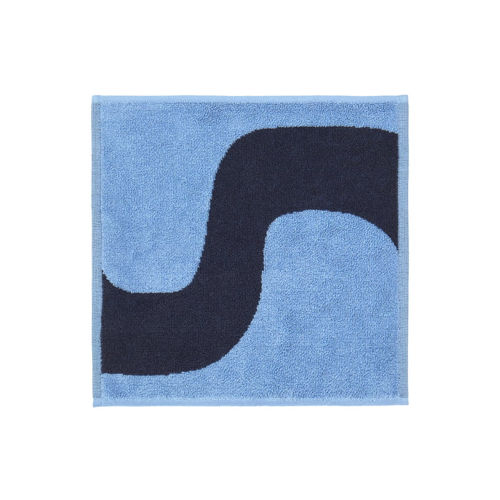Seireeni mini towel 30 x 30 cm, light blue / dark blue from Marimekko