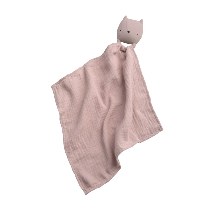 Teething ring with cuddly cloth by Sebra in color pink