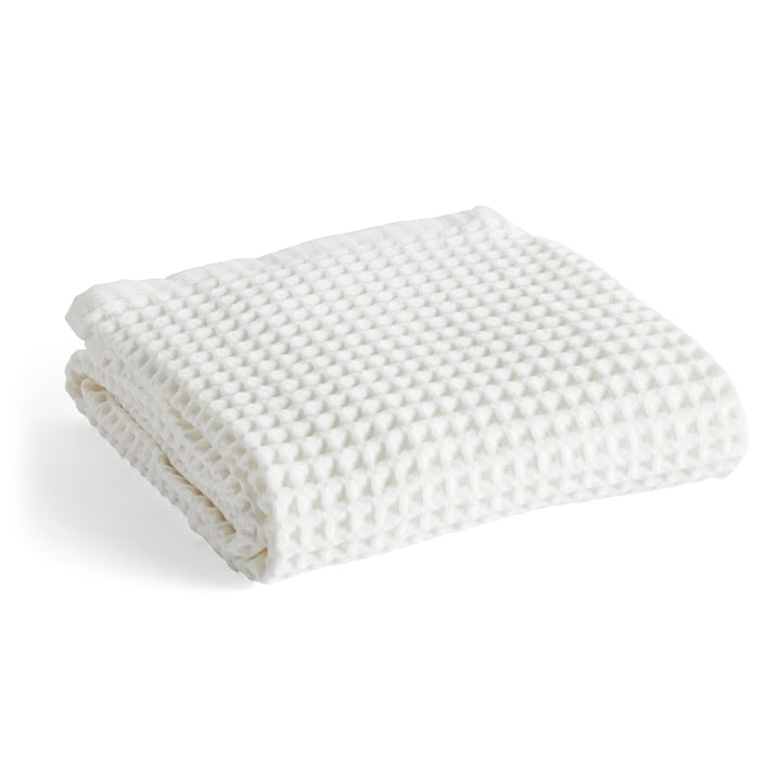 Waffle Bath towel, 70 x 140 cm, white by Hay