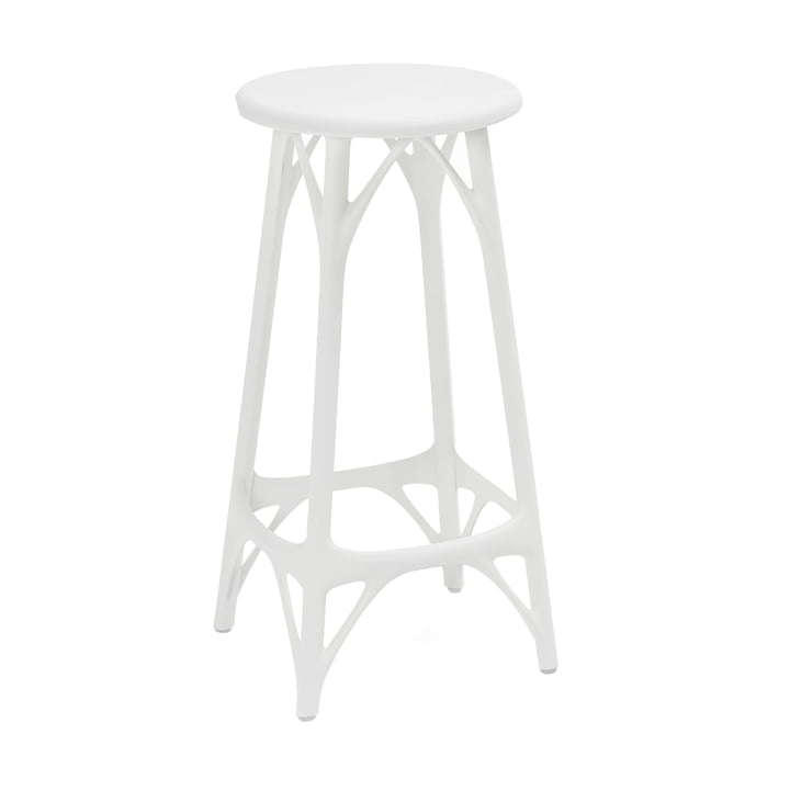 A.I. Bar stool, H 65 cm, white from Kartell