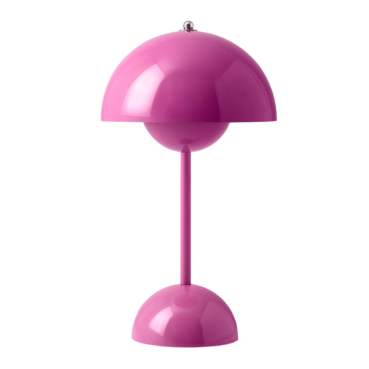 & Tradition - Flowerpot Battery table lamp VP9 with magnetic charging cable, tangy pink