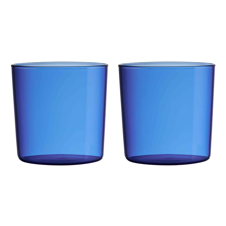 Kids Eco Drinking glass from Design Letters in the color blue (set of 2)