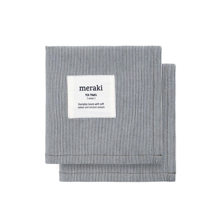 Verum tea towels, light grey / army green (set of 2) by Meraki