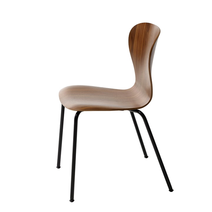 Thonet - S 220 Chair, walnut, frame black RAL 9005