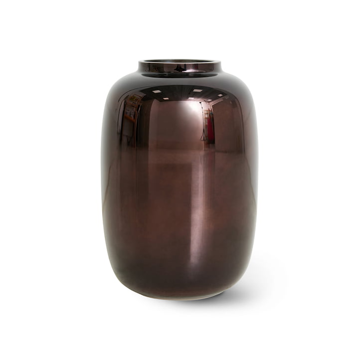 Glass vase, brown / chrome from HKliving