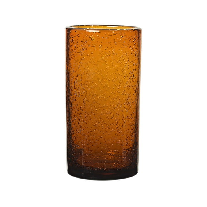 Oli Water glass, h 12 cm, recycled amber by ferm Living